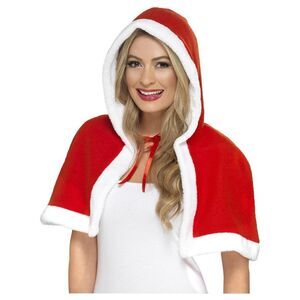 Smiffys Womens/Ladies Miss Claus Mini Cape / Red/White